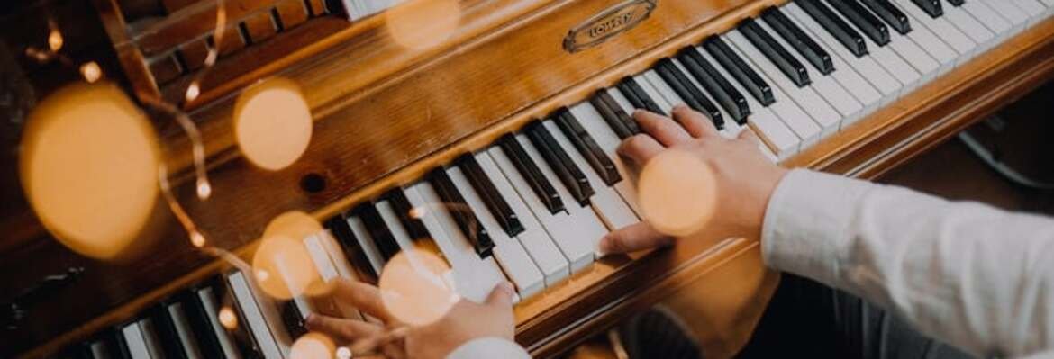 Someone practicing with a piano