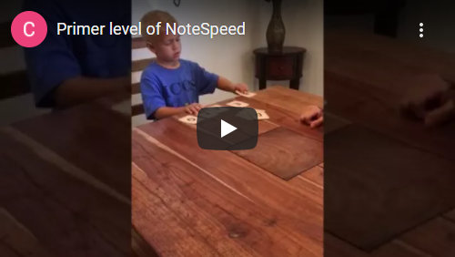 Notespeed Primer Level uses just the letter names ABCDEFG