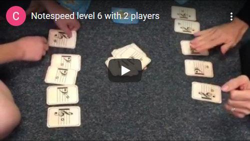 Notespeed Level 6 uses the complete grand staff, Low C up to High C. Players are allowed to skip octaves