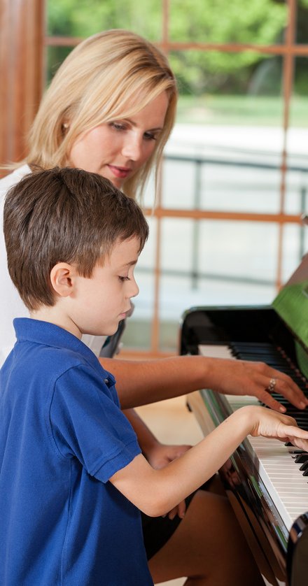 piano teacher and a student